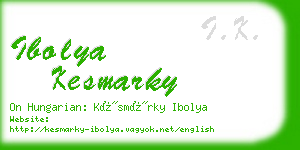 ibolya kesmarky business card